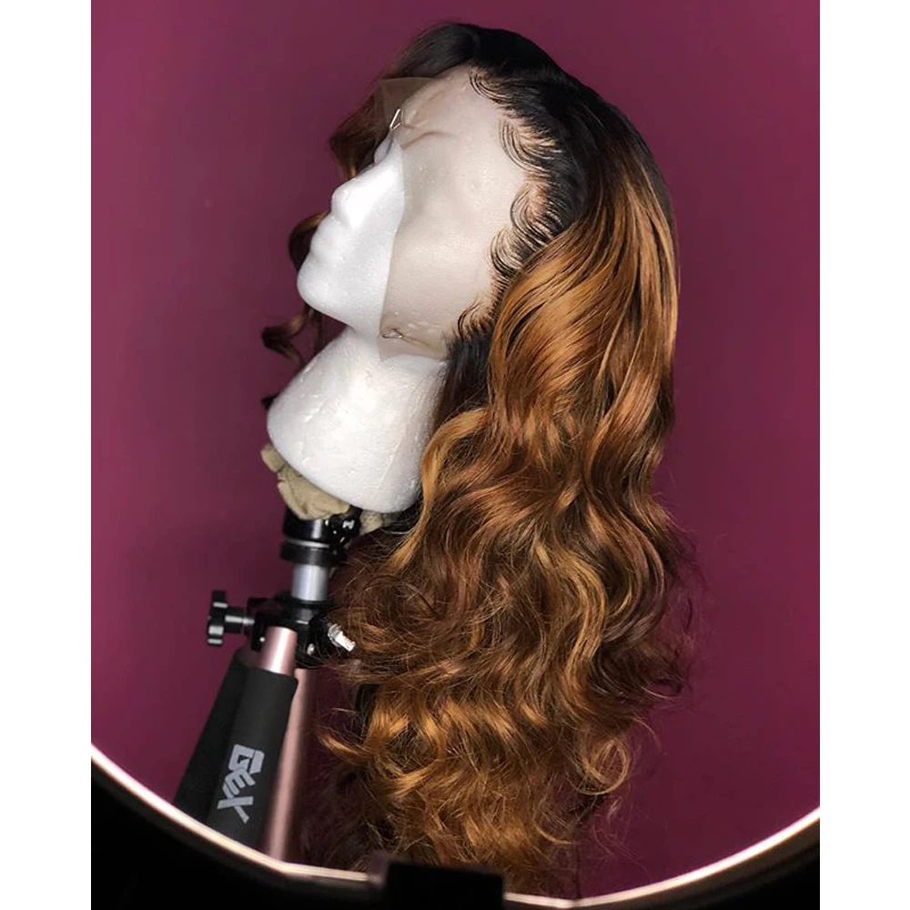 Медовые светлые человеческие волосы парики цветные с глубокой волной на