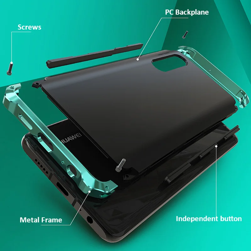 Чехол для Huawei P30 Pro жесткий противоударный чехол из ТПУ в металлической оправе