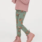 Леггинсы для девочек Little Maven, 2021 хлопок, штаны для детей, удобные брюки, детские колготки, милая одежда с мультяшным оленем, 100%