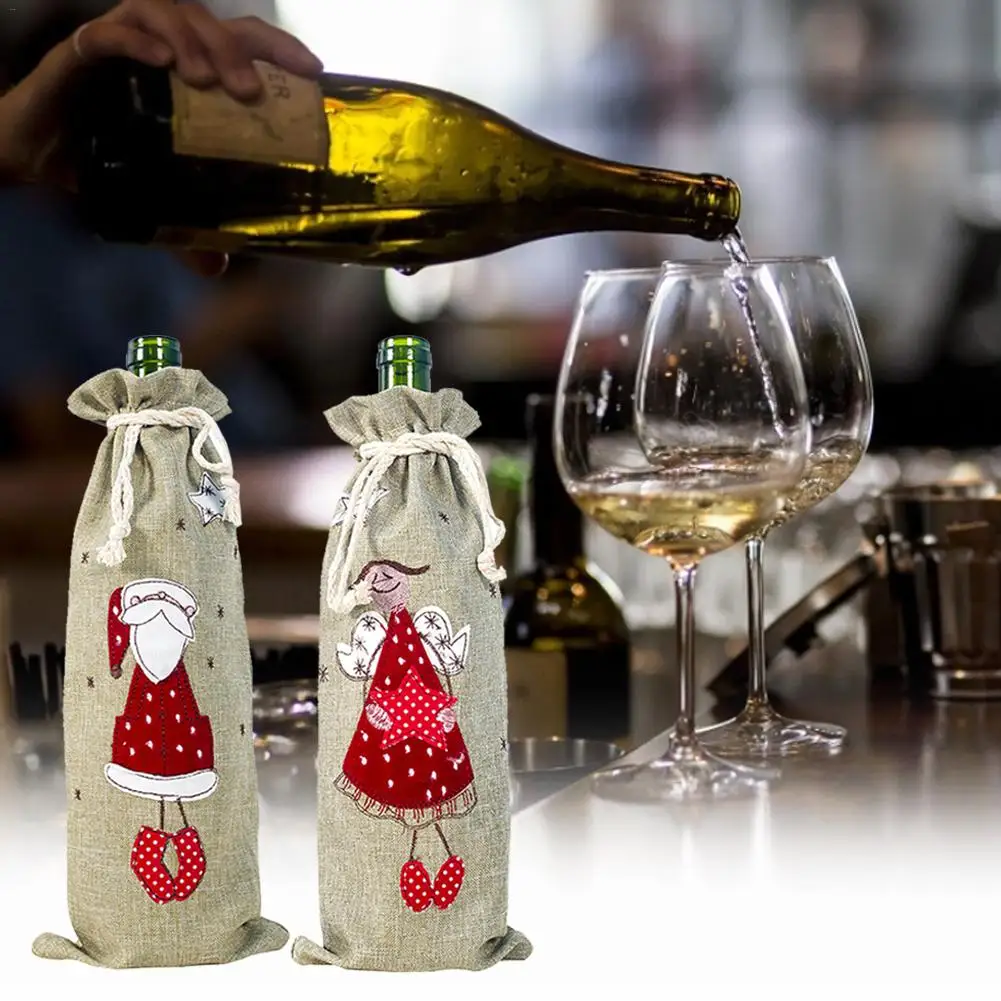 Рождественский чехол для бутылки вина и шампанского|Чехлы винных бутылок| |