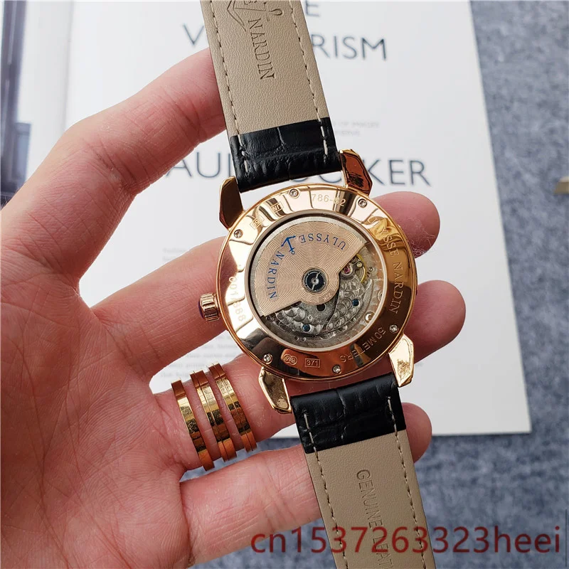 

Ulysse Nardin watch men's skeleton automatic mechanical AAA watch gold skeleton retro men's women watch quartz watch