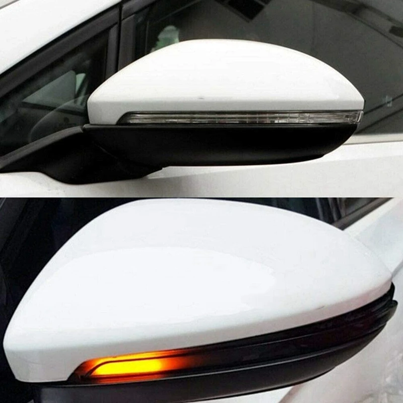 

2x Blue + Amber Rearview Mirror Light for-GOLF 7 Mk7 7.5 7 & 2Pcs for Golf 6 Passat Lingyu Touran Bora Turning Light