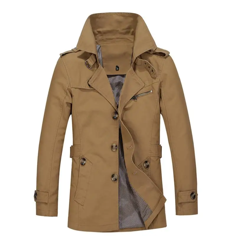 OLOEY New Arrival Male Jacket Warm Cotton-Padded Fashion Windbreaker Quality Military Men Coats Black Khaki Jackets Mens 5XL | Мужская
