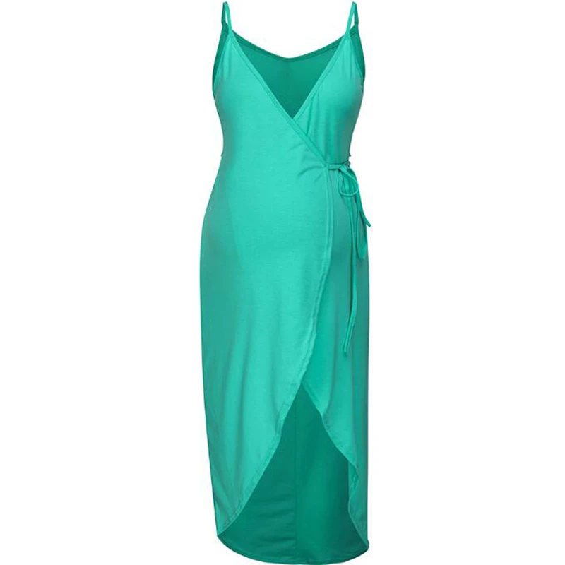 

Slip Dress Casual V-neck Halter Sleeveless Irregularly Tied Maternity Dress Women Dresses For Photo Shoot 2020 New Fashion sexy