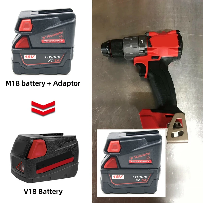

USB Battery Adapter Converter for M18 18V Li-Ion Battery to V18 Li-Ion Battery Batteries Converter Adapter