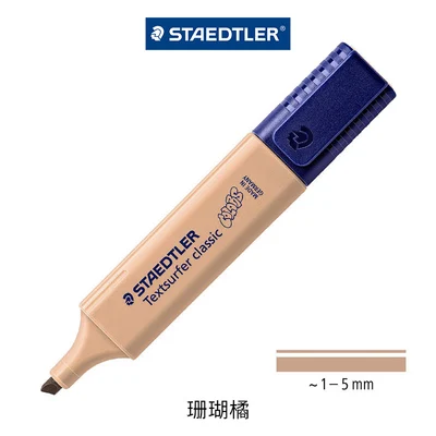 Coral orange 2 шт STAEDTLER хайлайтер 364 C детский Макарон цвет студенческий офис основные цвета текст маркер для выделения - Цвет: Coral orange