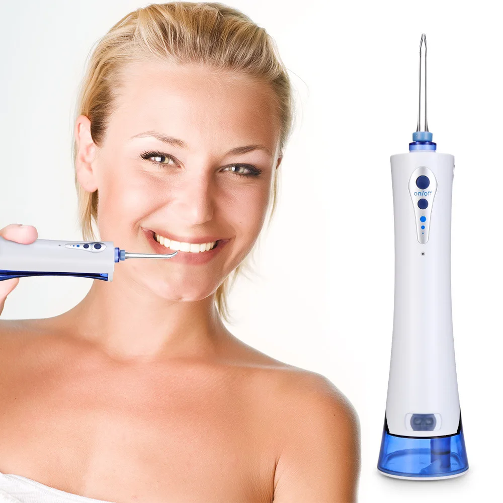 

Oral Irrigator USB Rechargeable Portable Floss Dental 3 Modes Water Jet Tooth Whitening Cleaner Travel Kit 4 Tips Water Flosser
