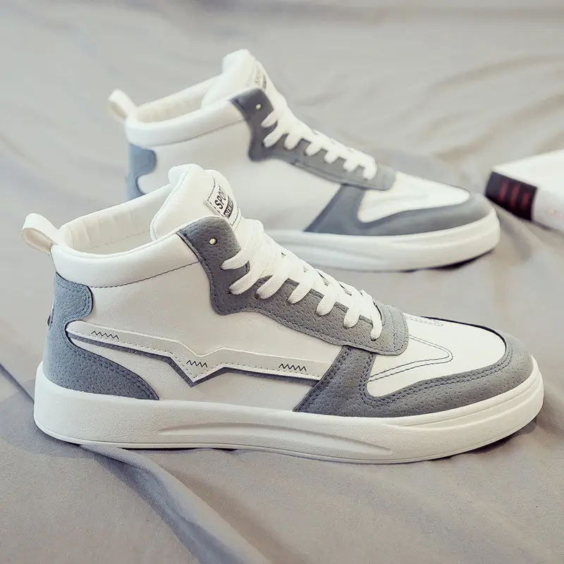 

2021 spring new high top canvas shoes trend men's shoes versatile casual sports small white board shoes running shoes
