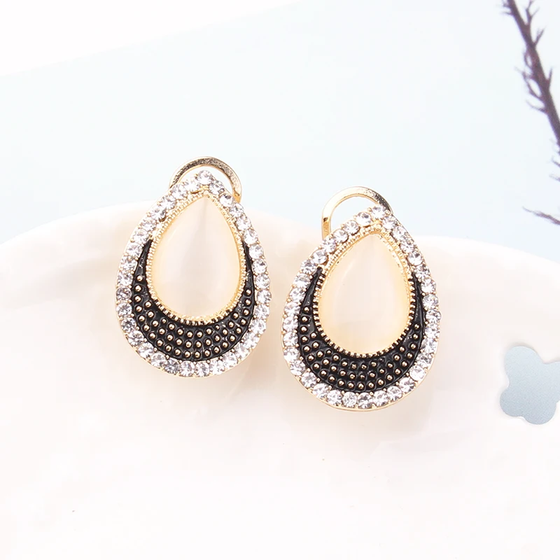 Модные серьги-гвоздики с кошачьим глазом стразы серьги золотого цвета проволока