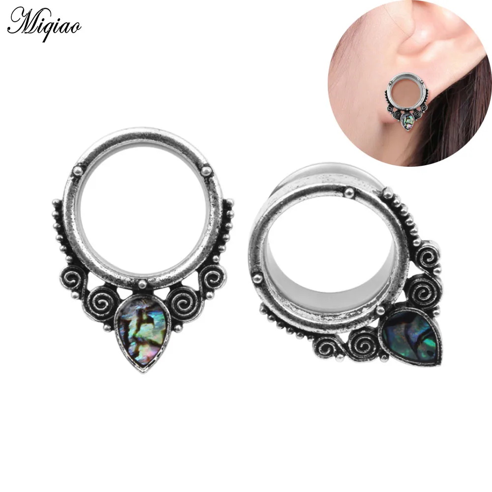 

Miqiao 2pcs New Product Shell Paper Patch Auricle 8mm-20mm Stainless Steel Ear Amplifying Exquisite Piercing Jewelry
