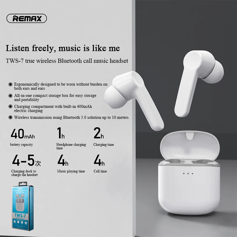 Оригинальные наушники Remax TWS Bluetooth 5 0 стерео беспроводная гарнитура умное
