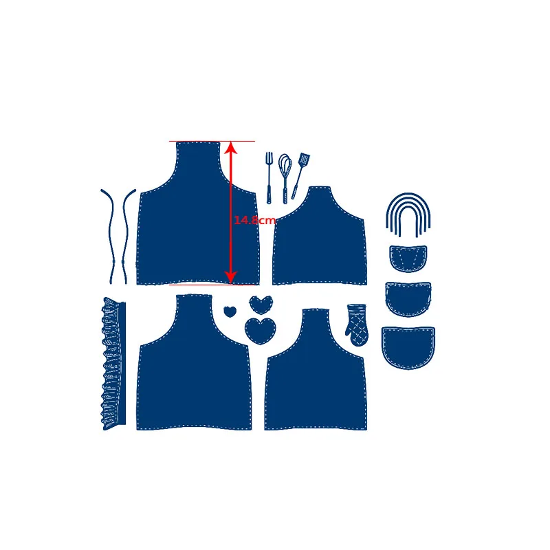 QWELL фартук шеф-повара металлические режущие штампы для скрапбукинга и открыток