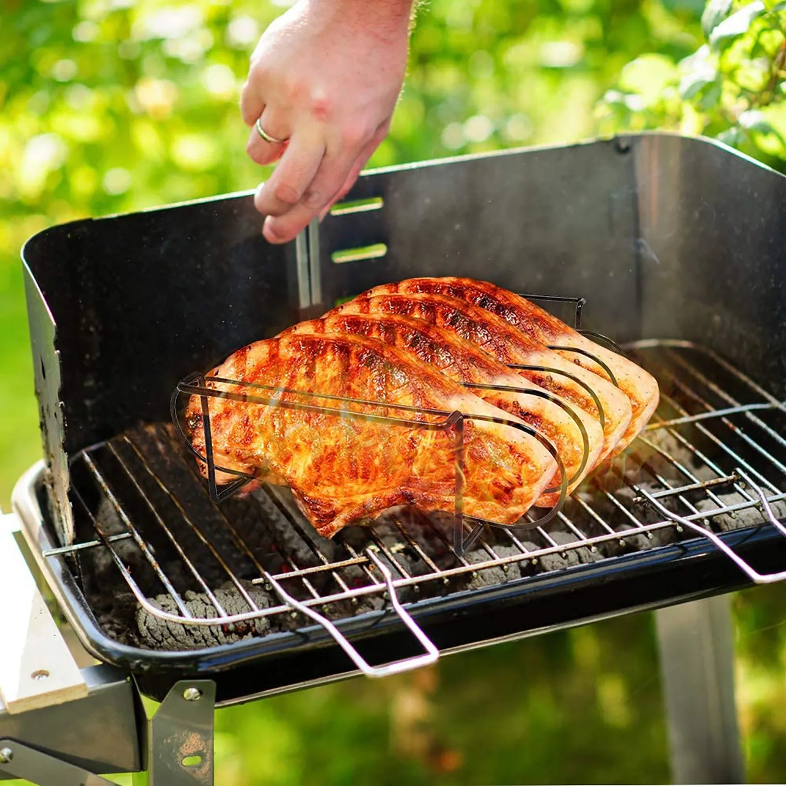 2020 антипригарным ребром полка Стенд BBQ барбекю жаркое стойки гриль из