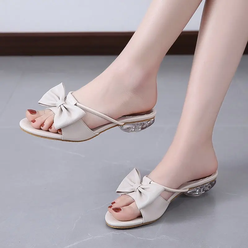 

Summer Women Bowknot Slippers Sandals Casual Shoes Ladies Fashion New Shoe Female Platform Flats Beach Slides Plus Size Footwear