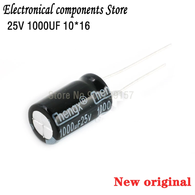 100% Новый оригинальный 100 шт. алюминиевая крышка 25В 1000 мкФ 10*16 10X16 | Электроника