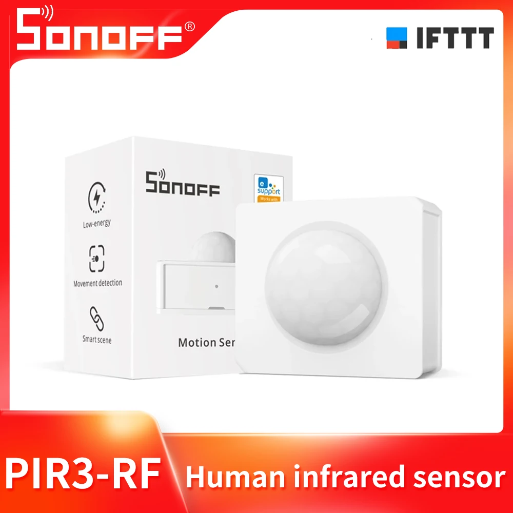 

Sonoff PIR3 RF Motion Sensor 433mhz Human Infrared Sensor Smart Home Security Alarm Notification Works with SONOFF RF Bridge