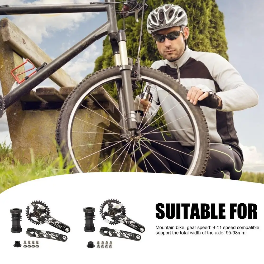 

Bicycle Crank Chainwheel Bicycle Square Hole Sprocket Aluminum Alloy 6061 T6 + Chromium Molybdenum Steel Shaft Bike Accessory