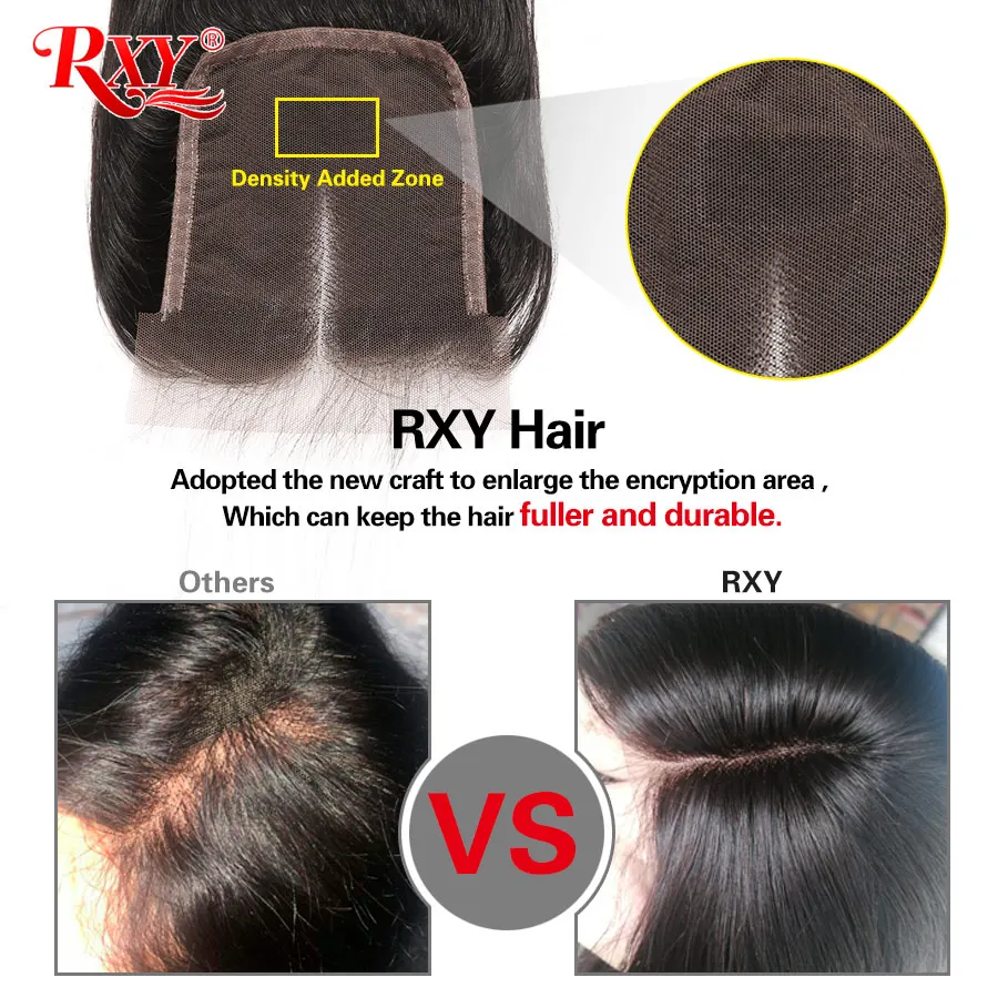 Бразильские волосы волнистые пряди с закрытием 5x5 Кружева Закрытие 3 шт.