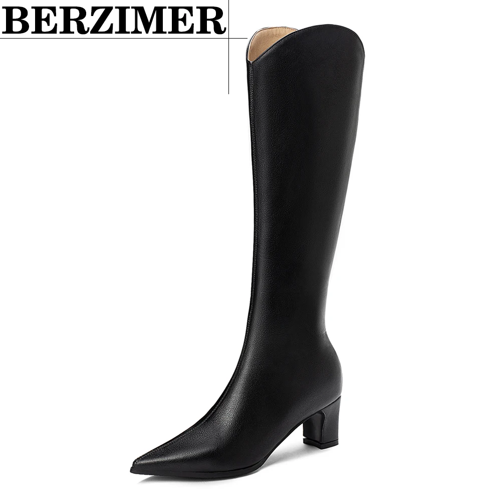Фото BERZIMER/модные женские сапоги до колена Повседневная обувь на - купить