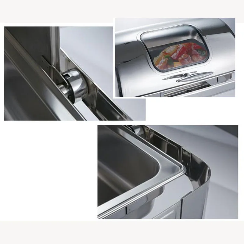 Нержавеющая сталь буфет нагреватель натирающее блюдо горячий горшок видимая крышка окно 9Lbasin свадебный