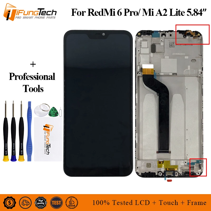 ЖК дисплей для Xiaomi Mi A2 Lite 5 84 дюймов сенсорный экран дигитайзер сборка Redmi 6 Pro