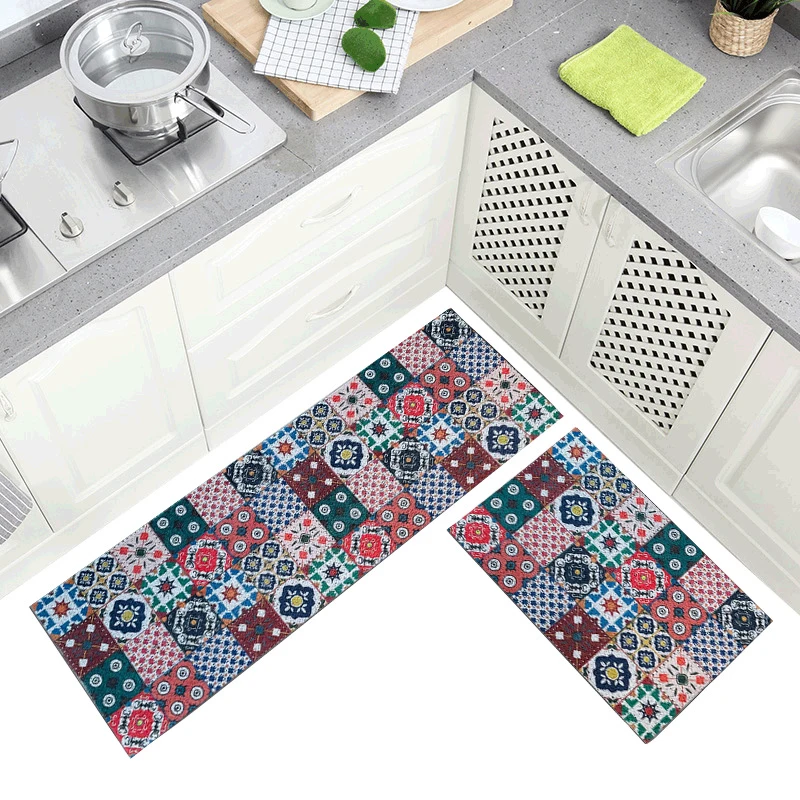 

PVC Kitchen Mats Non-Slip Variety Of Patterns Modern Area Rugs Hallway Balcony Carpet Entrance Doormat Home Can Custom