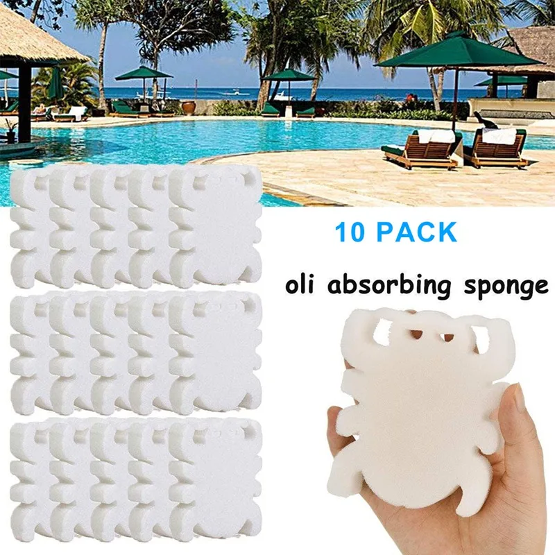 

10 Pcs Oil Absorbing Sponge Oil Absorbing Pool Sponge For Hot Tub Oil Absorbing Scum Sponge Clean Oil Absorber For Swimming Pool