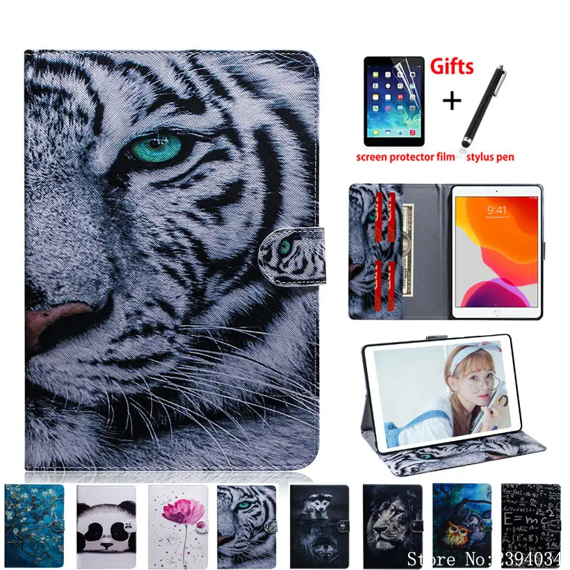 Чехол для iPad 10 2 2019 7 поколения чехол с рисунком животных Pro 5 Air 3 подставкой