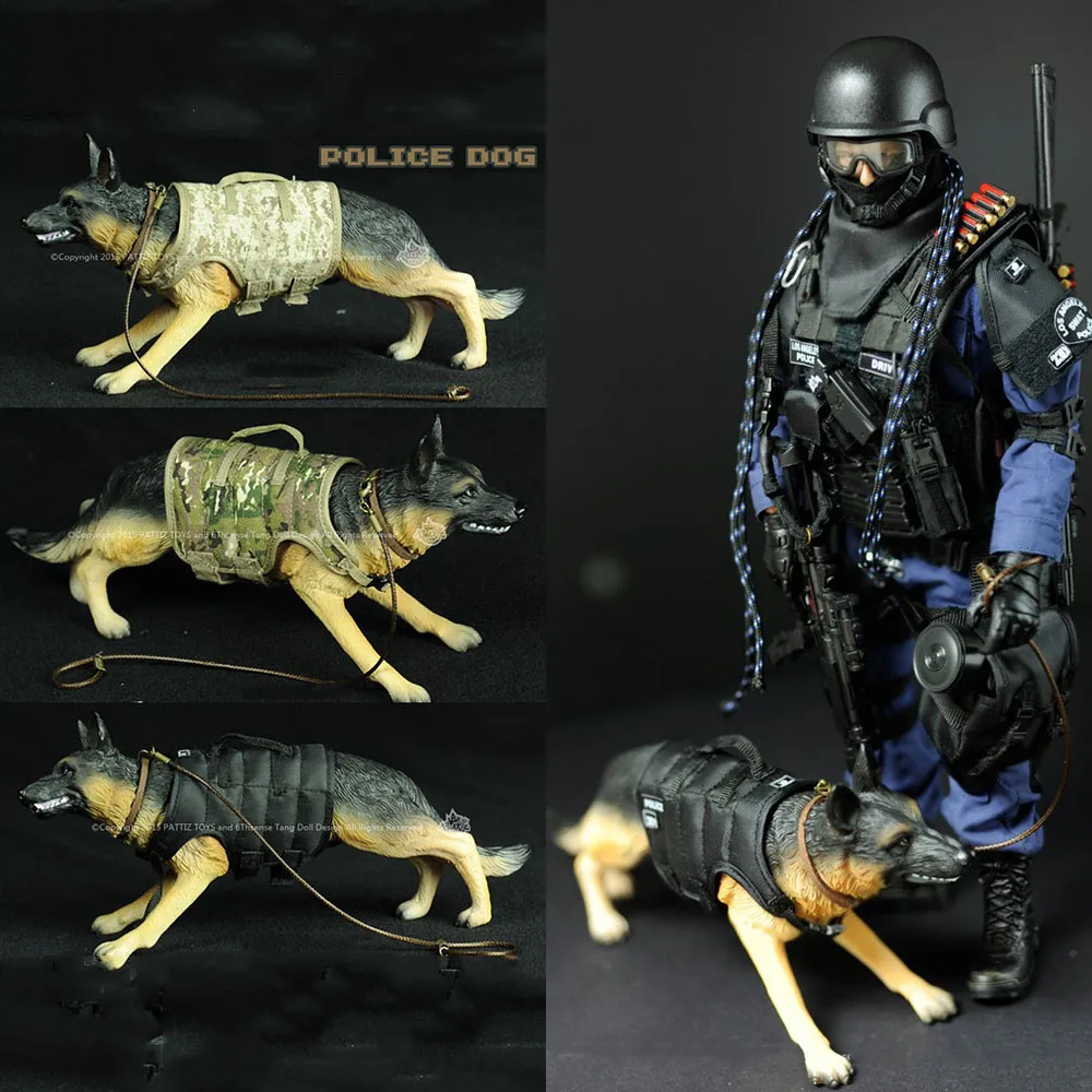 

1/6 Scale Simulation Animal SWAT ASSUALTER Police Dog German Shepherd 22cm Model Toys For 12" Action Figure Scene Decoration