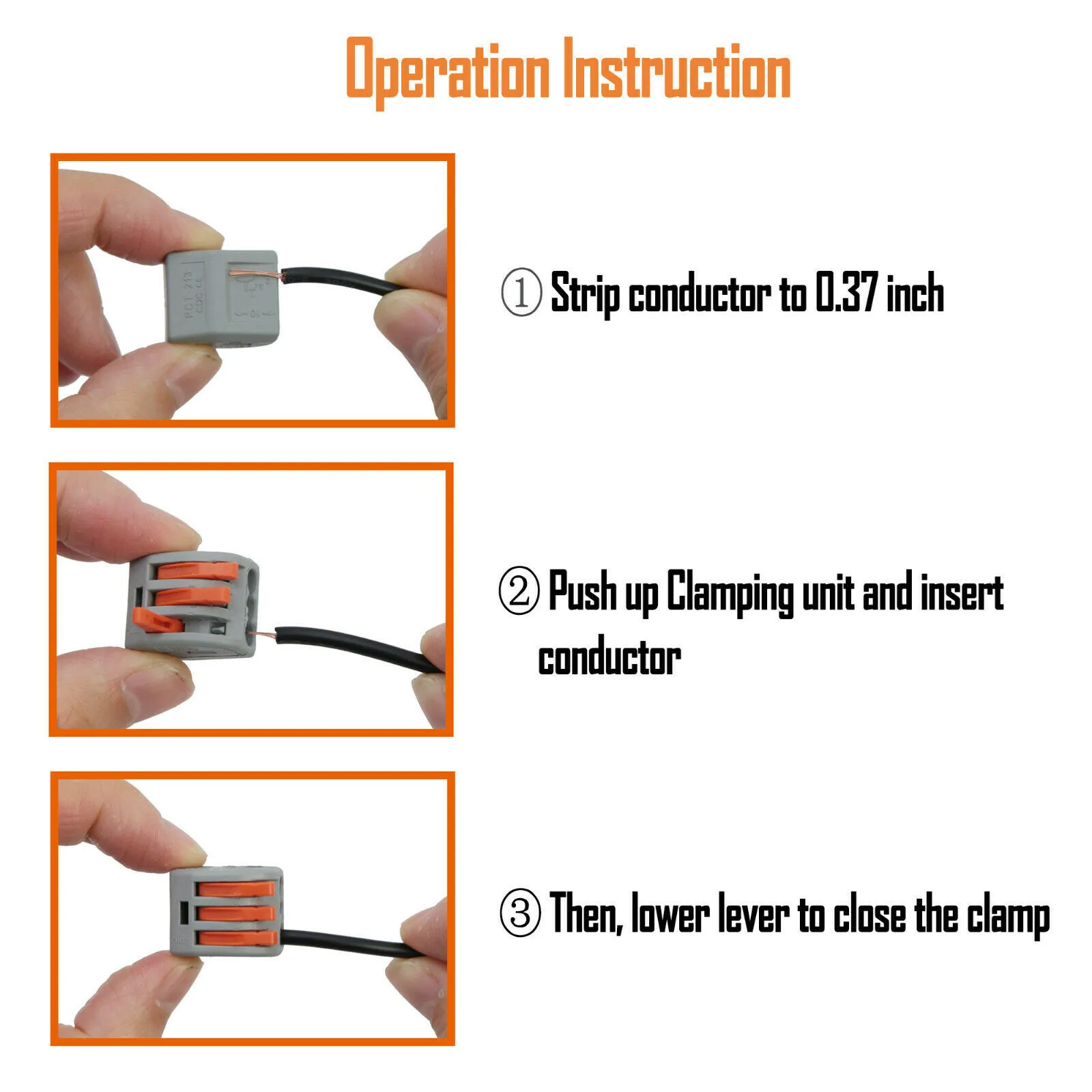 

20pc 3 Port Lever-nuts 3 Conductor Combination Compact Wire Connectors 28-12AWG Terminal Blocks 3 Port Connector With Box