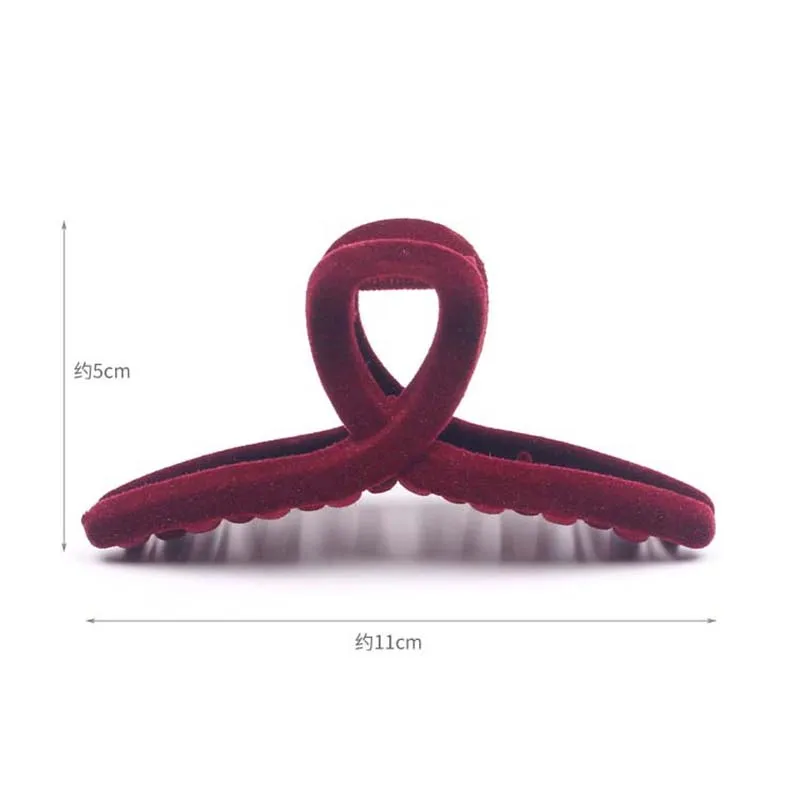 

Winter Solid Frosted Velvet Hair Claws Elegant Hair Clips Barrettes 2021 Fashion Women Girls Headband Hairpins Hair Accessories