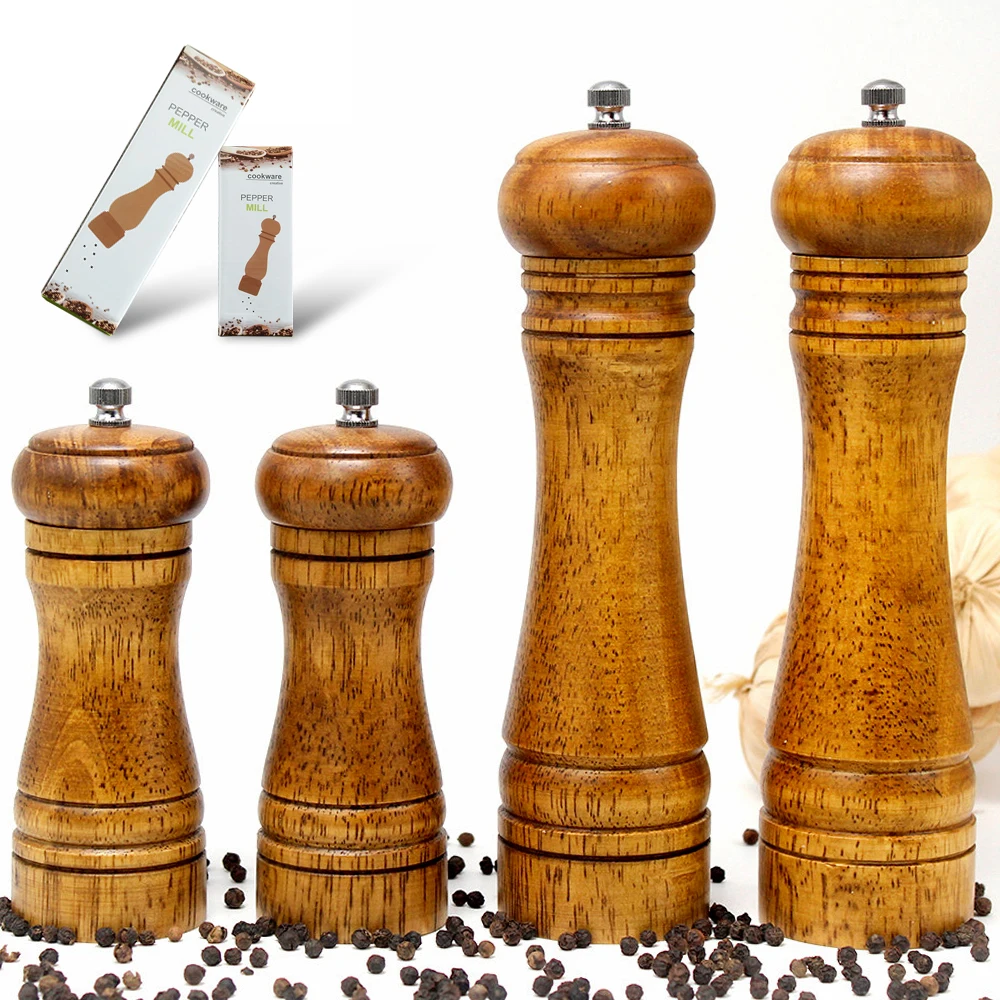 Классическая дубовая мельница для перца и специй кухонная ручная керамический