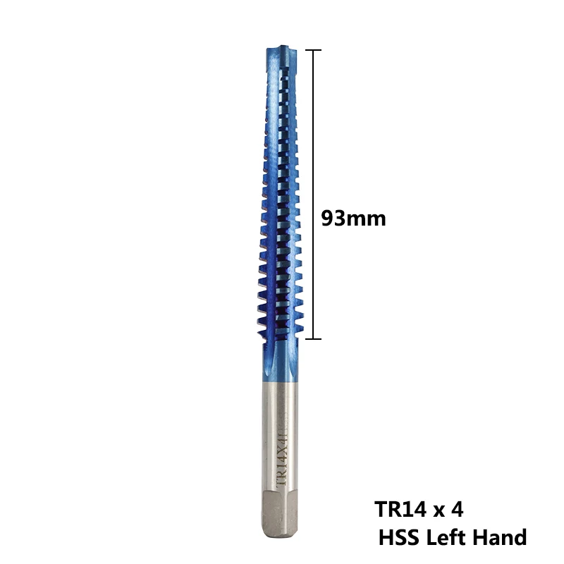 1PC TR14X4.0 Left 1 шт. HSS TR8-TR16mm для левосторонней машины винтовой кран с нано-синим покрытием, трапециевидный резьбовой кран для сверления металла, метрический винтовой кран, сверло - Цвет: 1PC TR14X4.0 Left