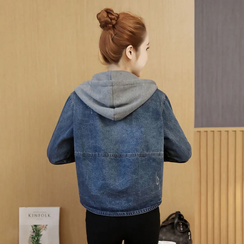 2019 весенне-осенняя женская джинсовая куртка Свободная верхняя одежда корейская