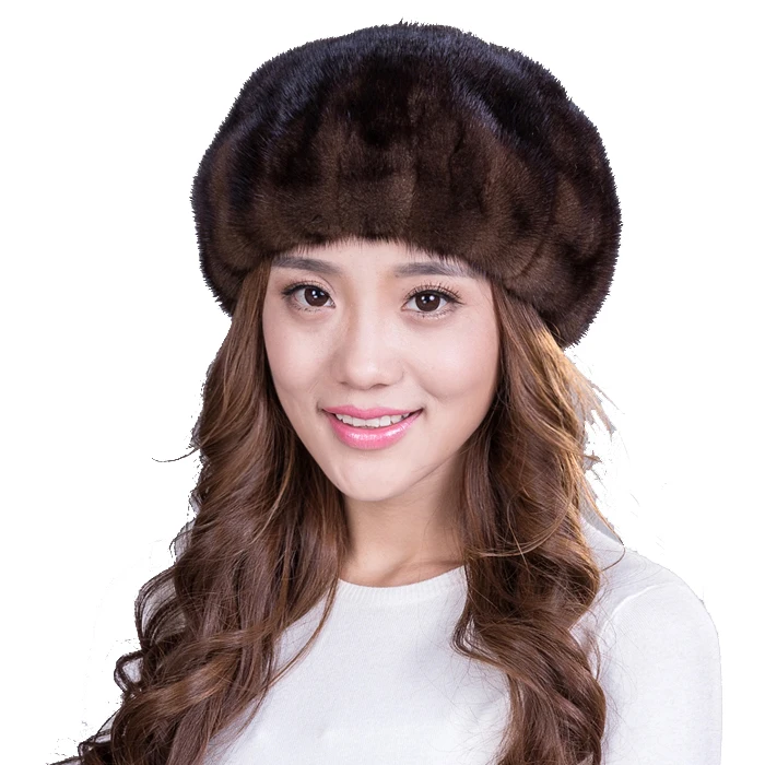 Шапка берет из меха норки кофейного цвета|mink beret|beret winterwinter beret for women |