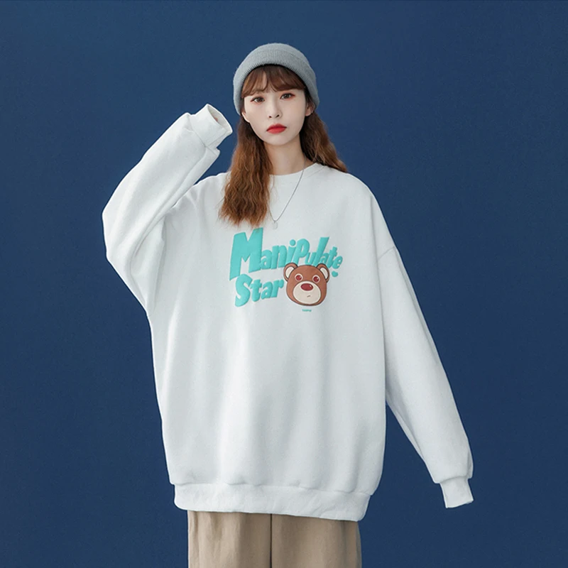 

Spring Autumn New Kawaii Casual Women Sweatshirt Pullover Aesthetic Fashion Korean O Neck Hoodie Female Oversize Sweatshirts