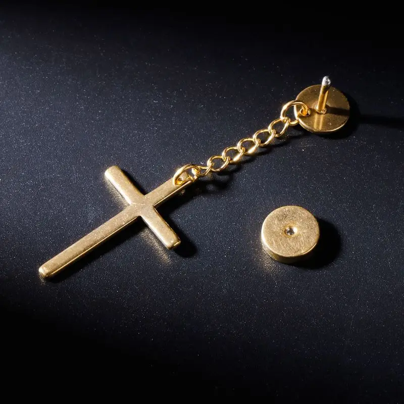 Серьги-подвески унисекс 1 шт. длинные серьги-подвески из титановой стали и золота