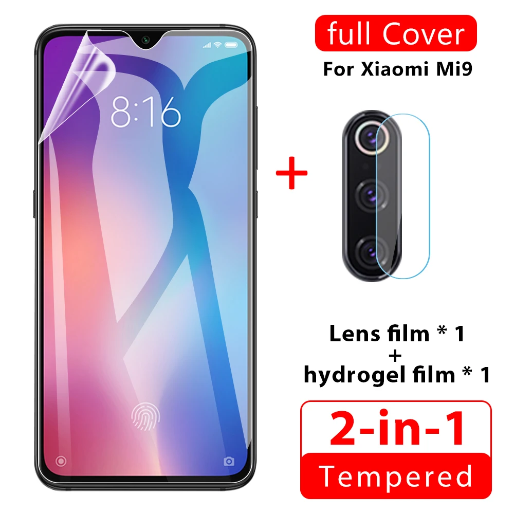 Гидрогелевая пленка 2 в 1 для Xiaomi Redmi Note8 Pro Note 7 Pocophone F1 прозрачный объектив камеры