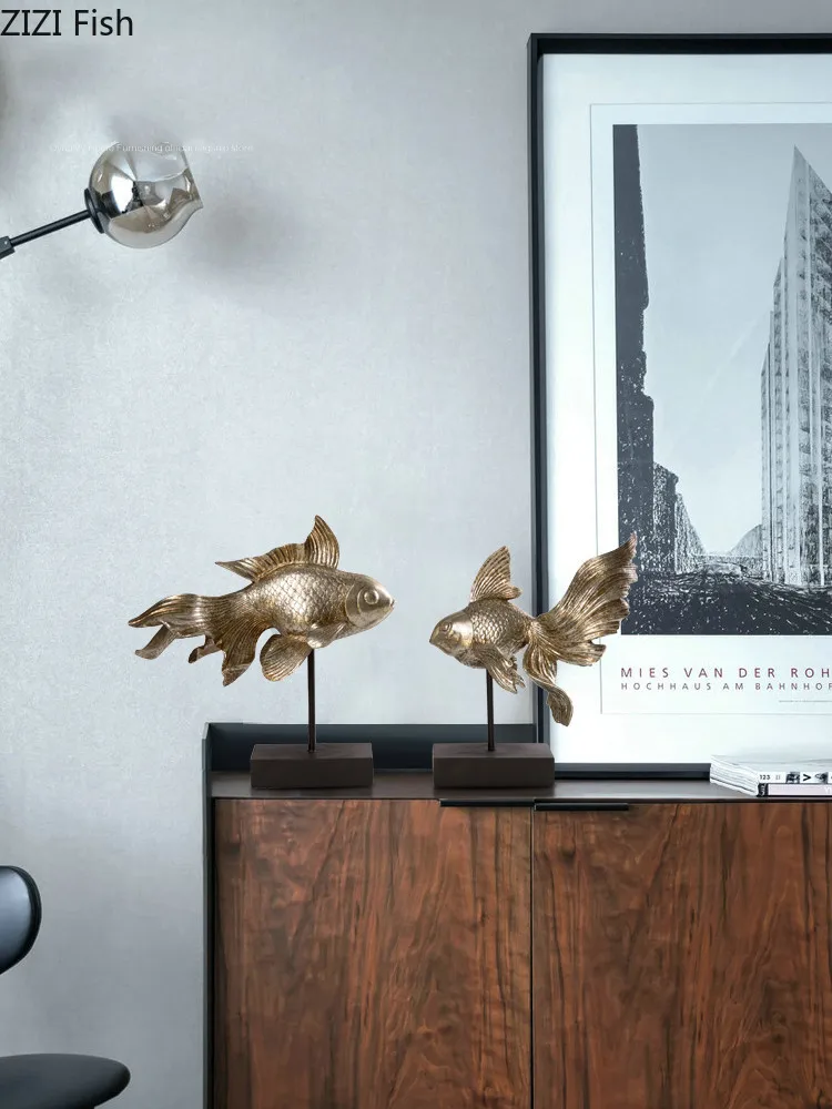 Креативные скандинавские золотые металлические рыбные промыслы декоративные