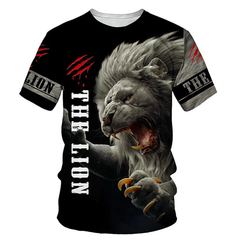 

Men's Women's 3D Lion Printed T-Shirts Fashionable Round Neck Short Sleeve Street Clothes Hip-Hop Harajuku T-Shirts Top Summer