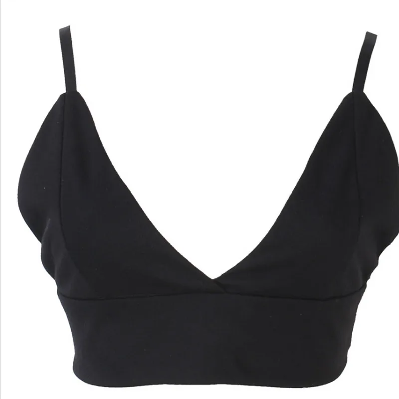 Женская летняя пляжная Уличная Сексуальная Черная майка без рукавов с V-образным