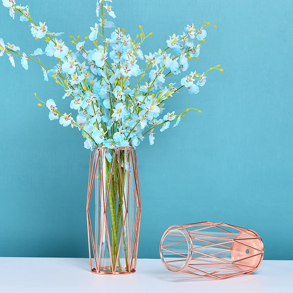 

Creative Geometric Glass Flower Crystal Vase Clear Planter Vase Decorative For Home Wedding Holiday Celebration Ornament Hot