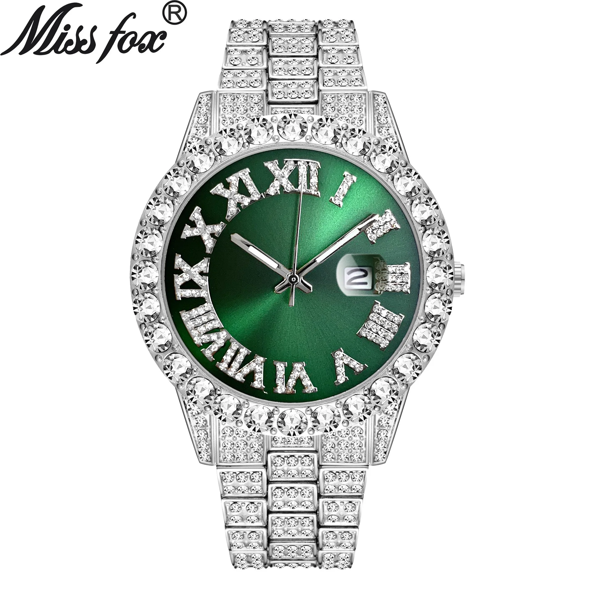 

MISSFOX watch Europe United States burst men's personality hip-hop big name water ghost Roman diamond-encrusted British watch