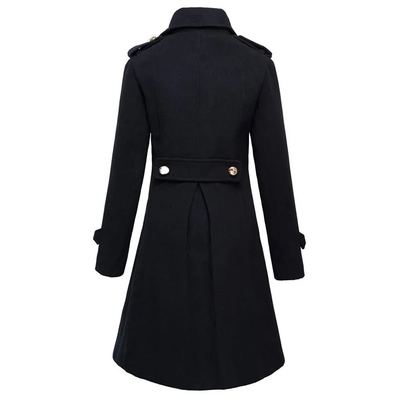 

Winter Mens Military Double Breasted Wool Blend Long Jackets For Man Female Cotton Padded Warm Long Coats Male Windbreakers