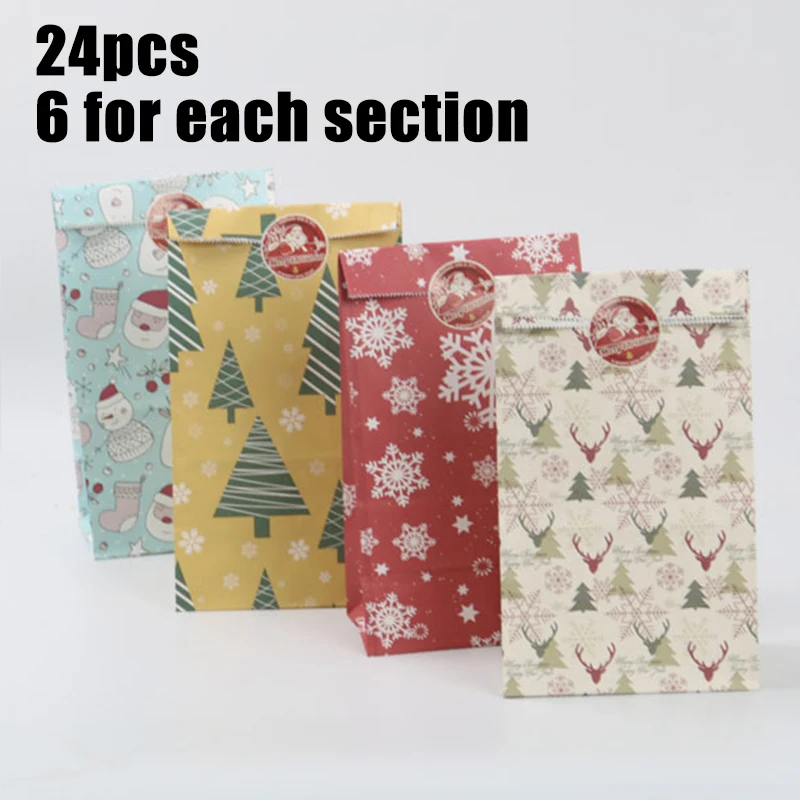 24 * крафт бумажные пакеты + 1 наклейка квадратная основа маслостойкие Упаковочные