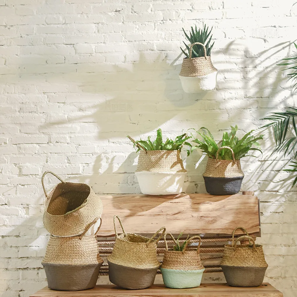 Плетеная корзина для морских водорослей плетеная цветочный горшок складная