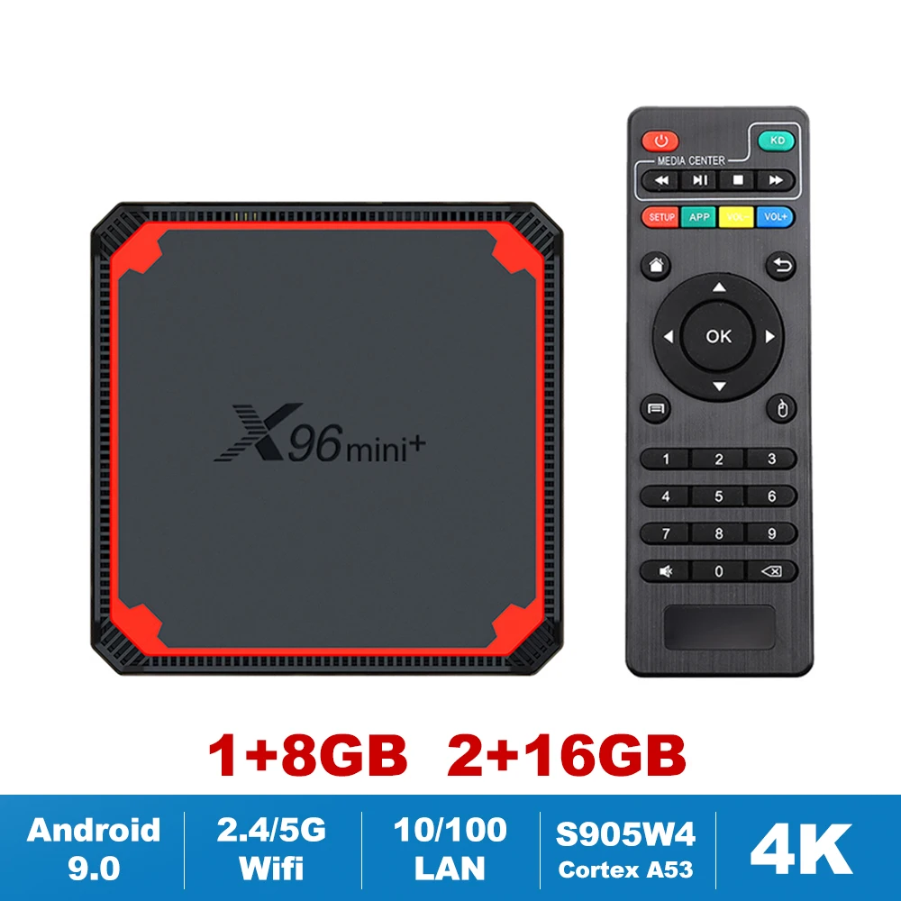Приставка Смарт-ТВ X96MINI Plus Android 9 0 четырехъядерный Amlogic S905W4 2 4 ГГц/телефон Wi-Fi 4K
