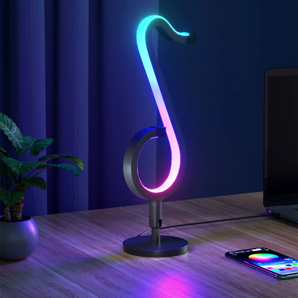 

DIY Night Light Neon Light Music Notes Bluetooth Compatible Led Lighting Effect Remote Control Light Desktop Decoration New