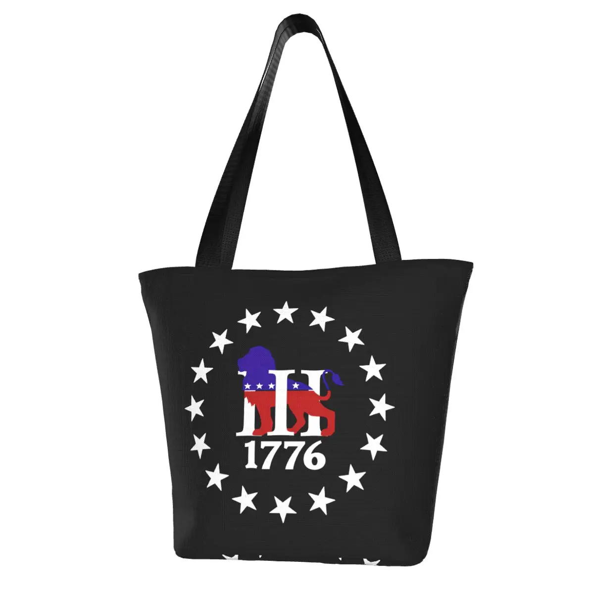 3 1776 Lion Patriot Party Shopping Bag Aesthetic Cloth Outdoor Handbag Female Fashion Bags