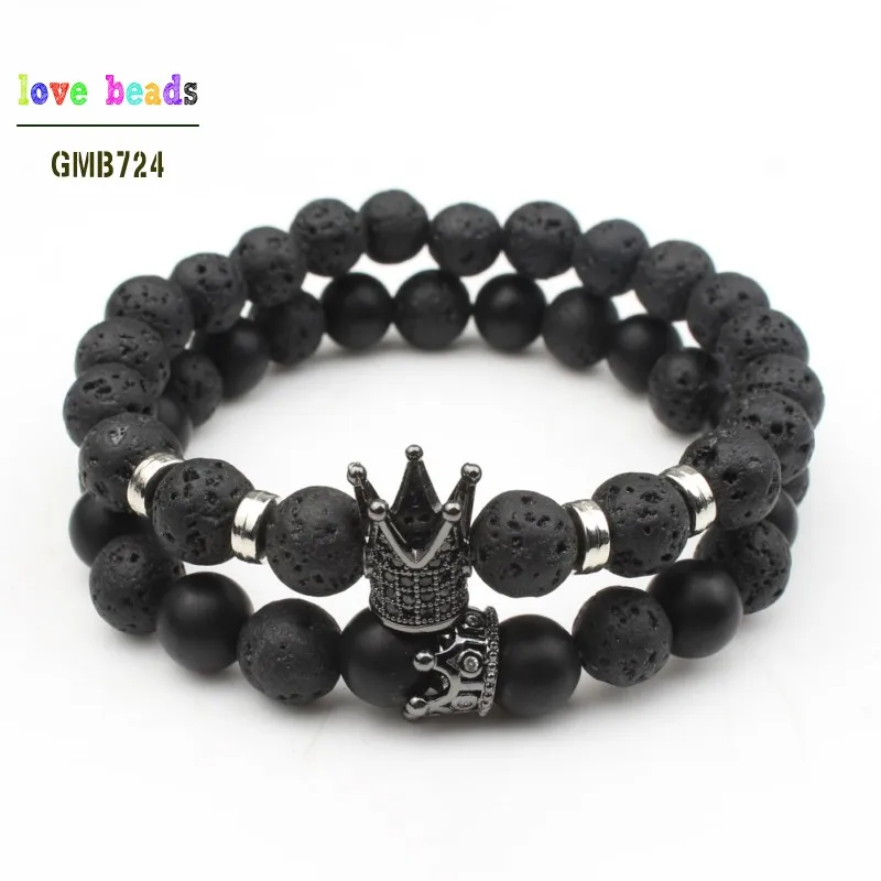 Браслеты с бусинами из натурального камня 2 шт./лот 8 мм|Браслеты шармами| |